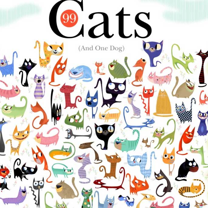 99마리 고양이와 1마리 개가 있는 포스터
